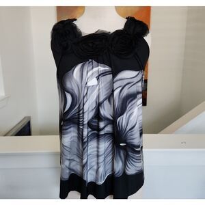 Vibe Black and Gray Sleeveless Top